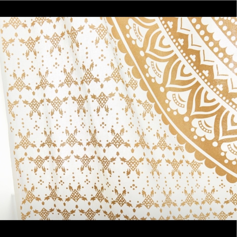 Gorgeous Boho White and Gold Mandala Tapestry - Picture 3 of 5